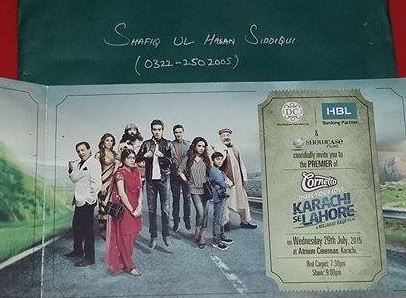 Thanks To Wajahat Rauf For Premiere Invitation