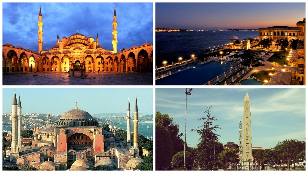 Top to Bottom - Blue Mosque, Ciragan Palace, Hagia Sophia, Hippodrome of Constantinople [2]