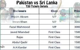 Pakistan vs Sri Lanka T20 Tickets Online Booking