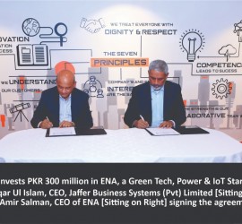 JBS invests PKR 300 million in ENA, a Green Tech, Power & IoT Startup